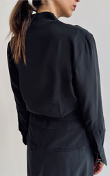 Black Wrap-Style Jumpsuit
