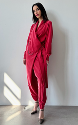 Asym Jumpsuit - Coral Red