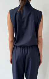 Asym Drape Jumpsuit - Midnight Navy