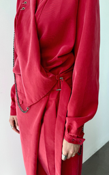 Asym Jumpsuit - Coral Red
