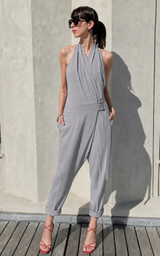 Open Back Jumpsuit - Grey