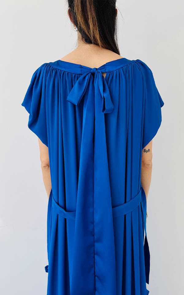 Ruffle Dress Long - Blue
