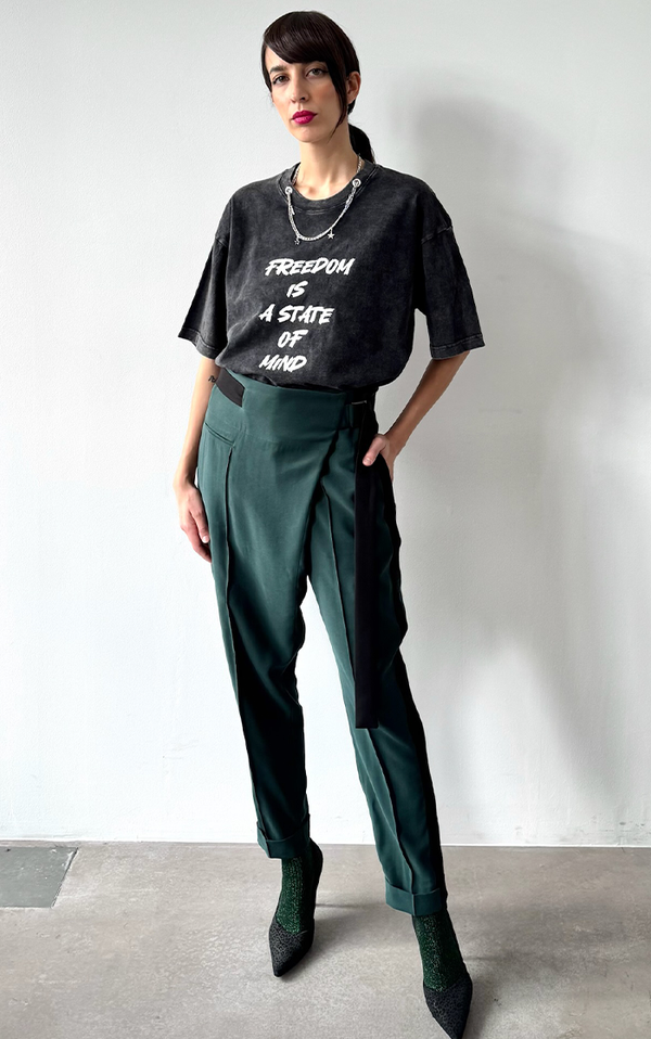 Wrap Pants - Emerald Green