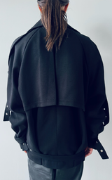 Pierced Trench Jacket - Black