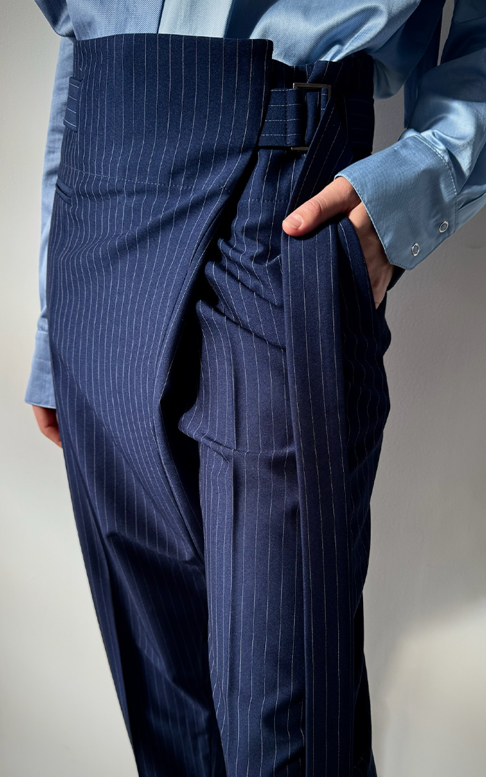 Wrap Pants - Stripe Blue