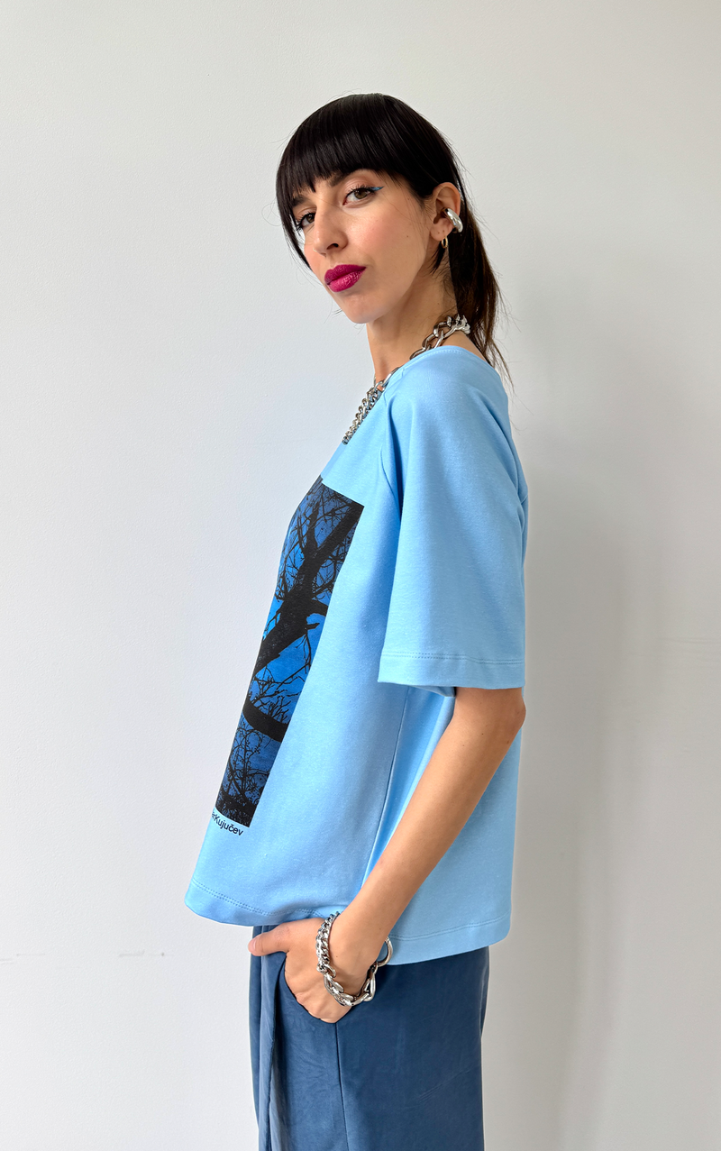 Cropped T-shirt - Blue