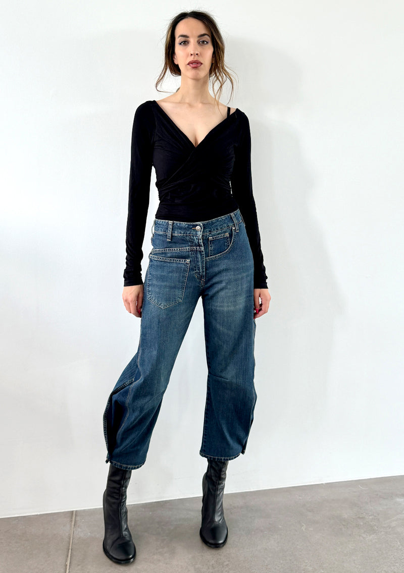 Ballon Cropped Blue Jeans 001