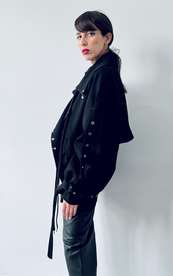 Pierced Trench Jacket - Black