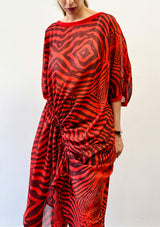 Zebra Tunic - Coral Red