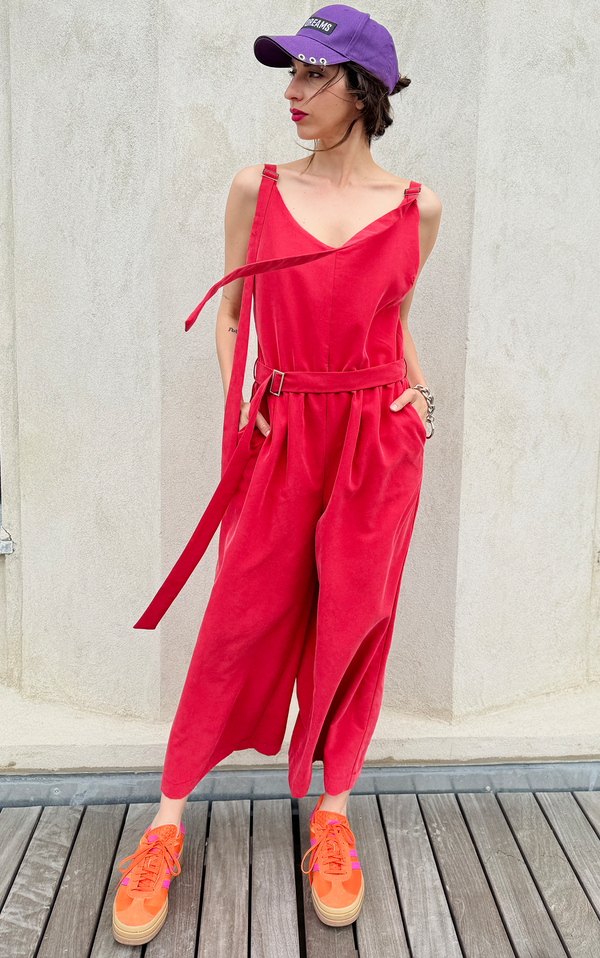 Summer Jumpsuit - Coral Red