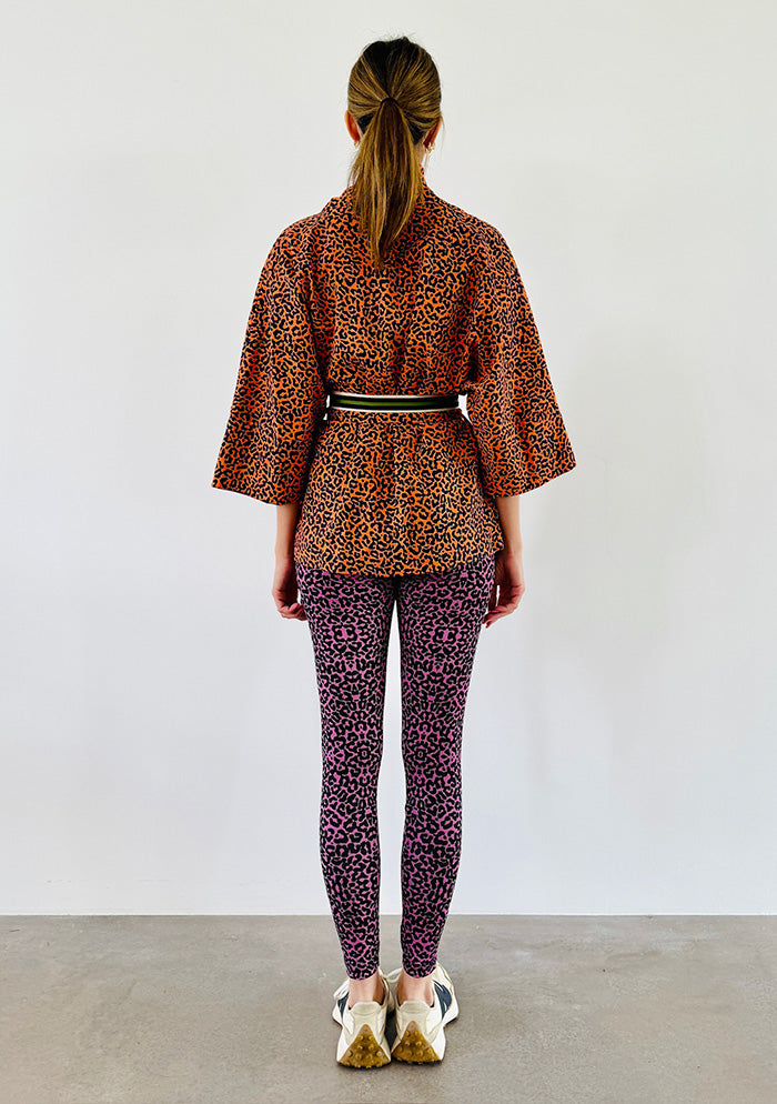 Leopard Kimono - Orange