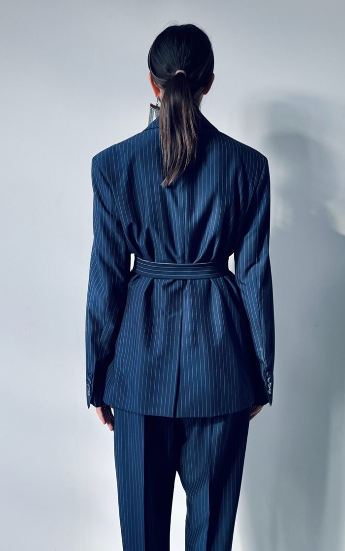 Suit Jacket - Stripe Blue