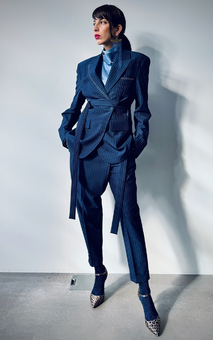 Suit Jacket - Stripe Blue