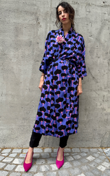 Wild Poppy Long Kimono - Violet
