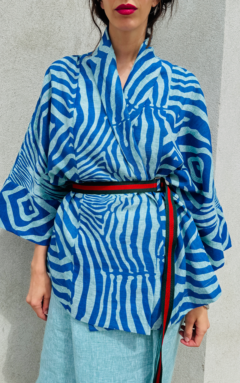 Zebra Linen Kimono
