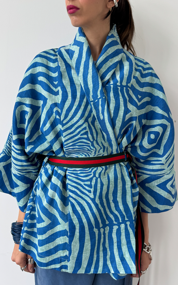 Zebra Linen Kimono