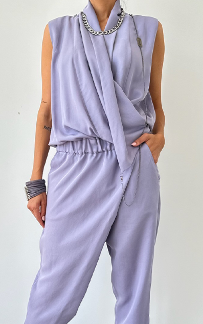 Asym Drape Jumpsuit - Lavanda