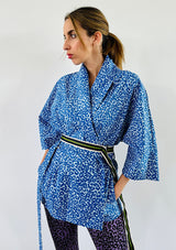 Leopard Kimono - Blue