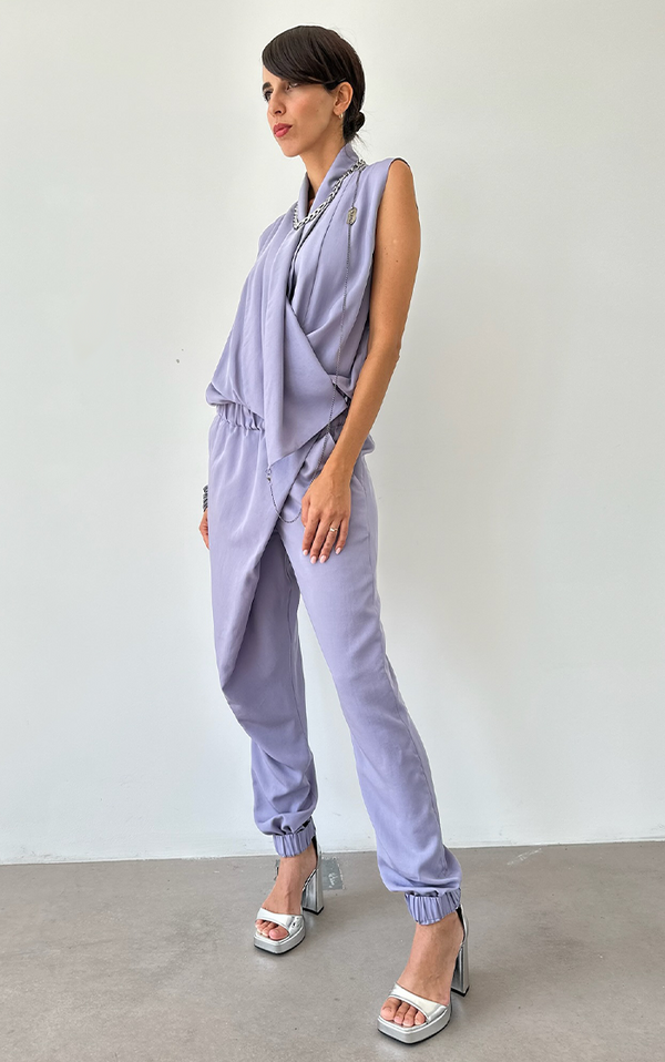 Asym Drape Jumpsuit - Lavanda
