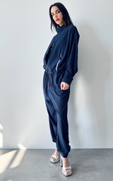 Aviator Jumpsuit - Deep Blue