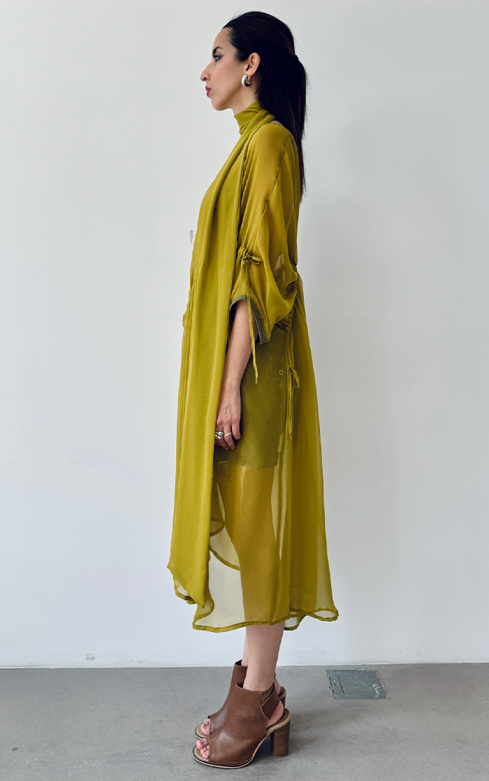Silk Tunic Dress – Green