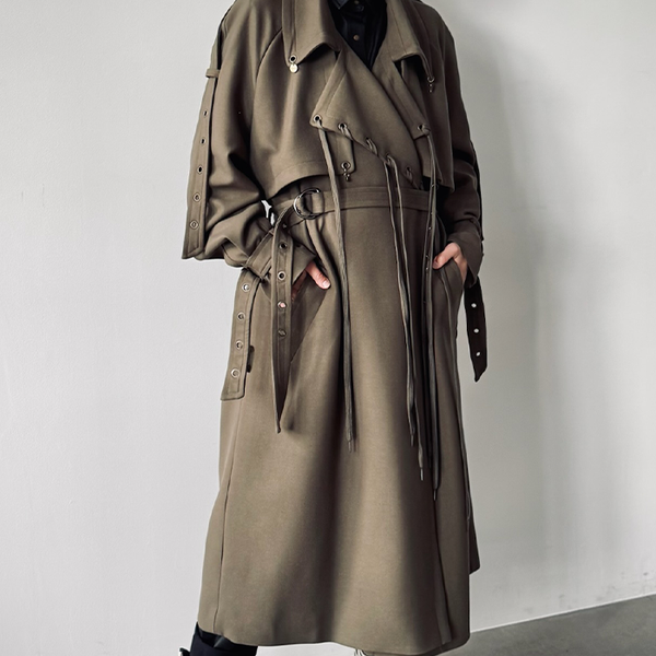 Pierced Trench Coat - Olive Green – JSP Ready