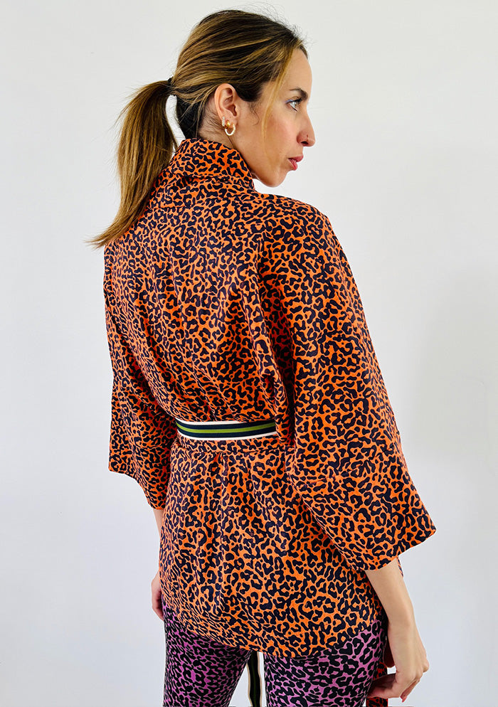 Leopard Kimono - Orange