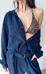 Sequin Triangle Bra - Bronze