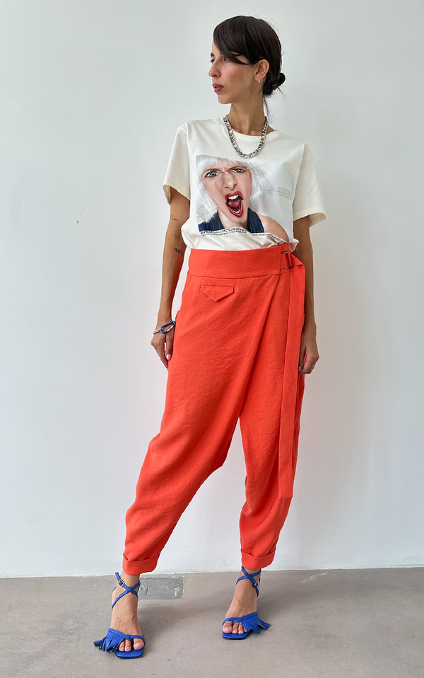 Wrap Pants - Orange