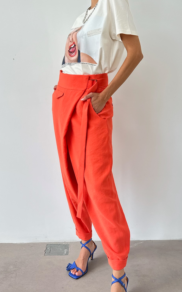 Wrap Pants - Orange