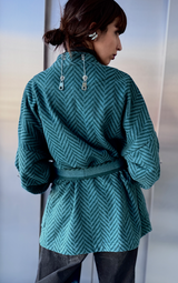 Sweatshirt Kimono - Short Emerald Green