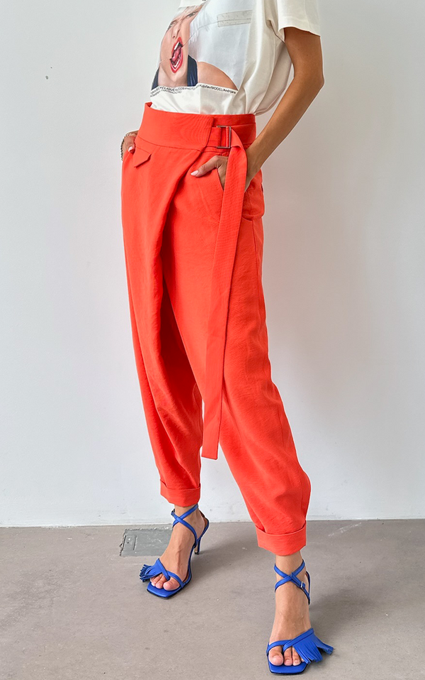 Wrap Pants - Orange