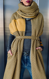 Yellow Puffer Scarf - Long