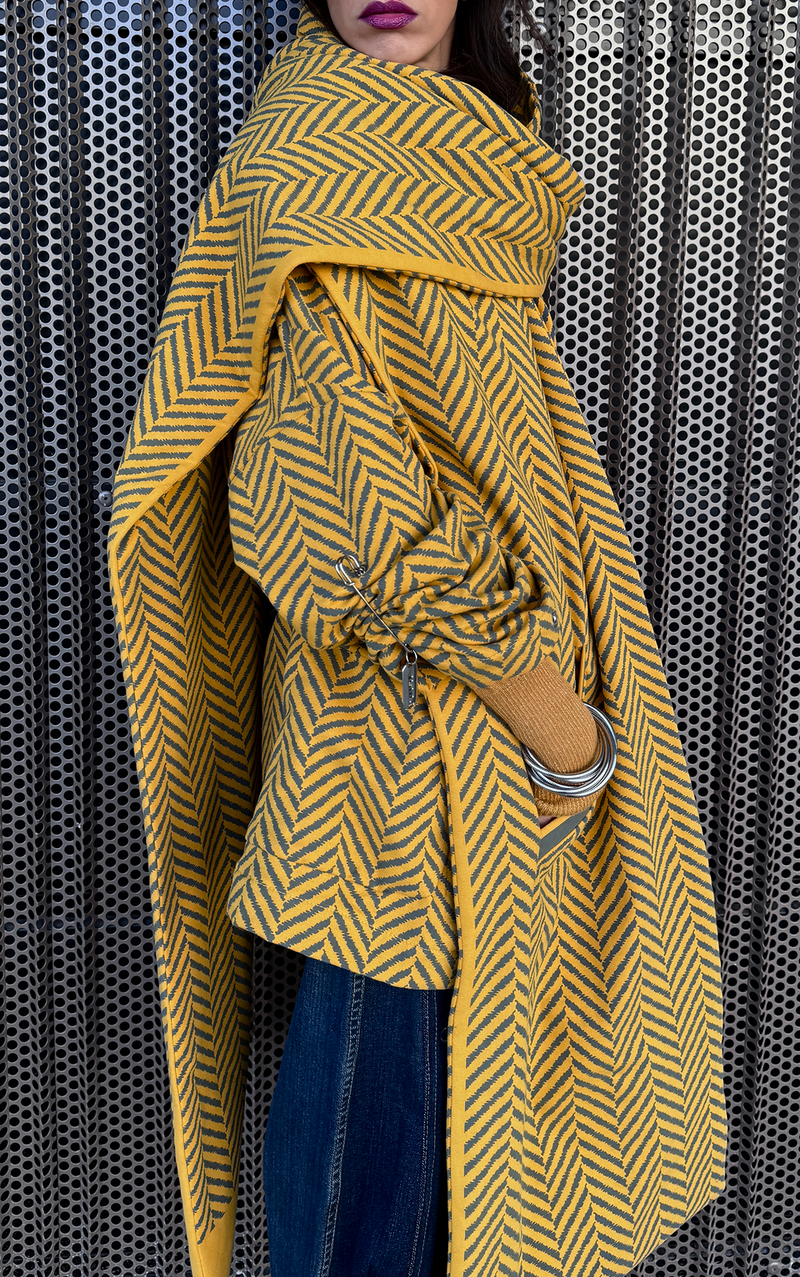 Yellow Puffer Scarf - Short