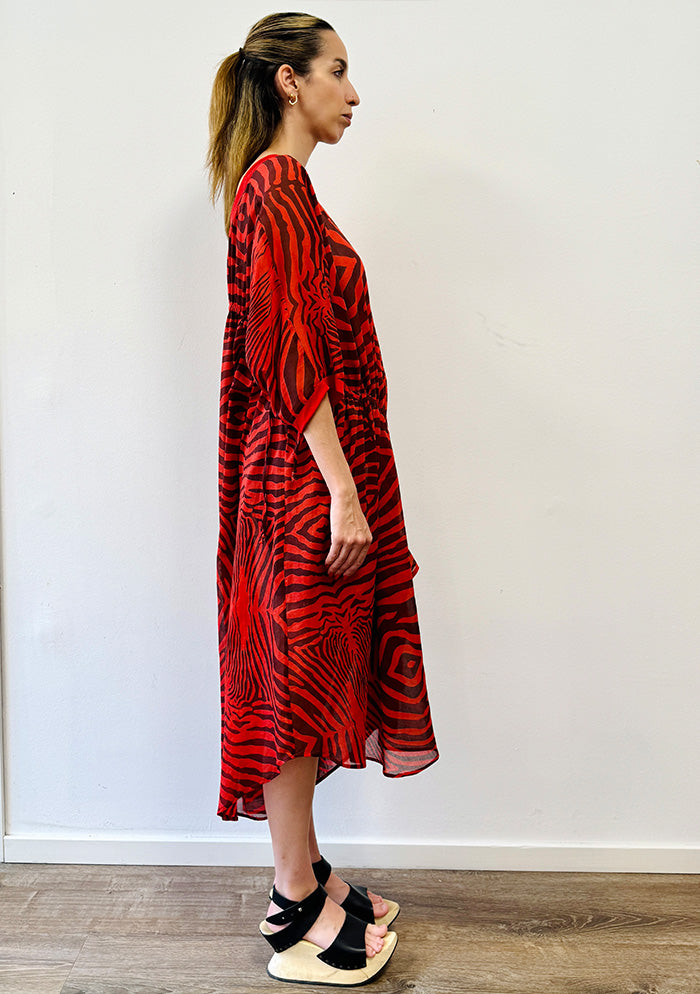 Zebra Tunic - Coral Red