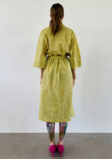 Long Leopard Kimono - Yellow