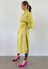 Long Leopard Kimono - Yellow