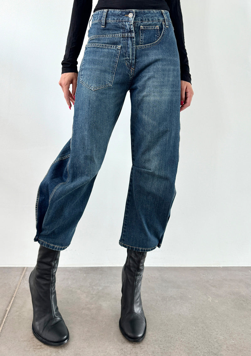 Ballon Cropped Blue Jeans 001