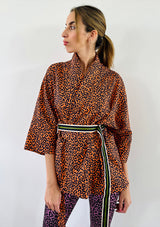 Leopard Kimono - Orange