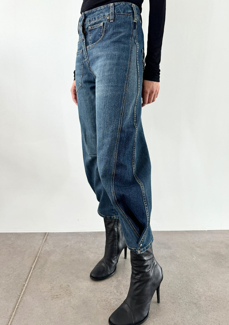 Ballon Cropped Blue Jeans 001