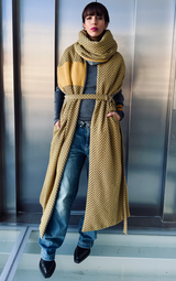 Yellow Puffer Scarf - Long