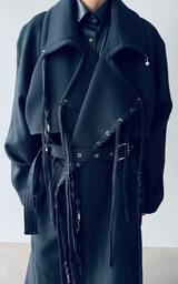 Pierced Trench Coat - Black