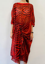 Zebra Tunic - Coral Red