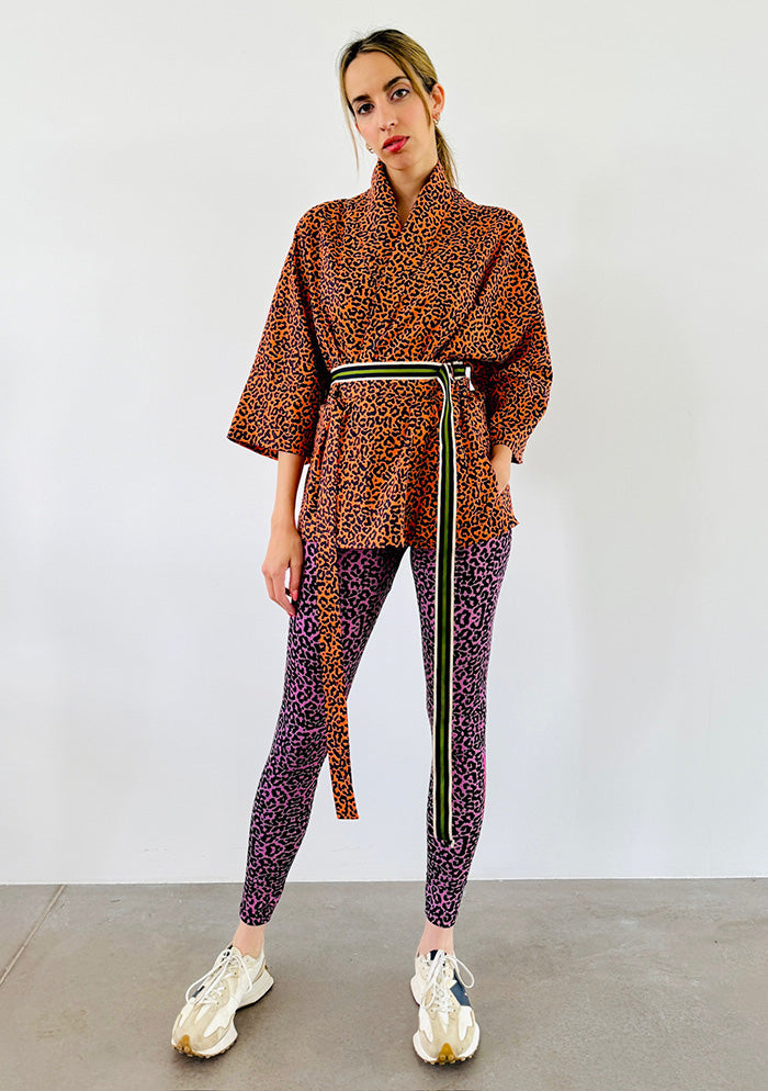 Leopard Kimono - Orange