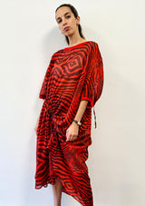 Zebra Tunic - Coral Red