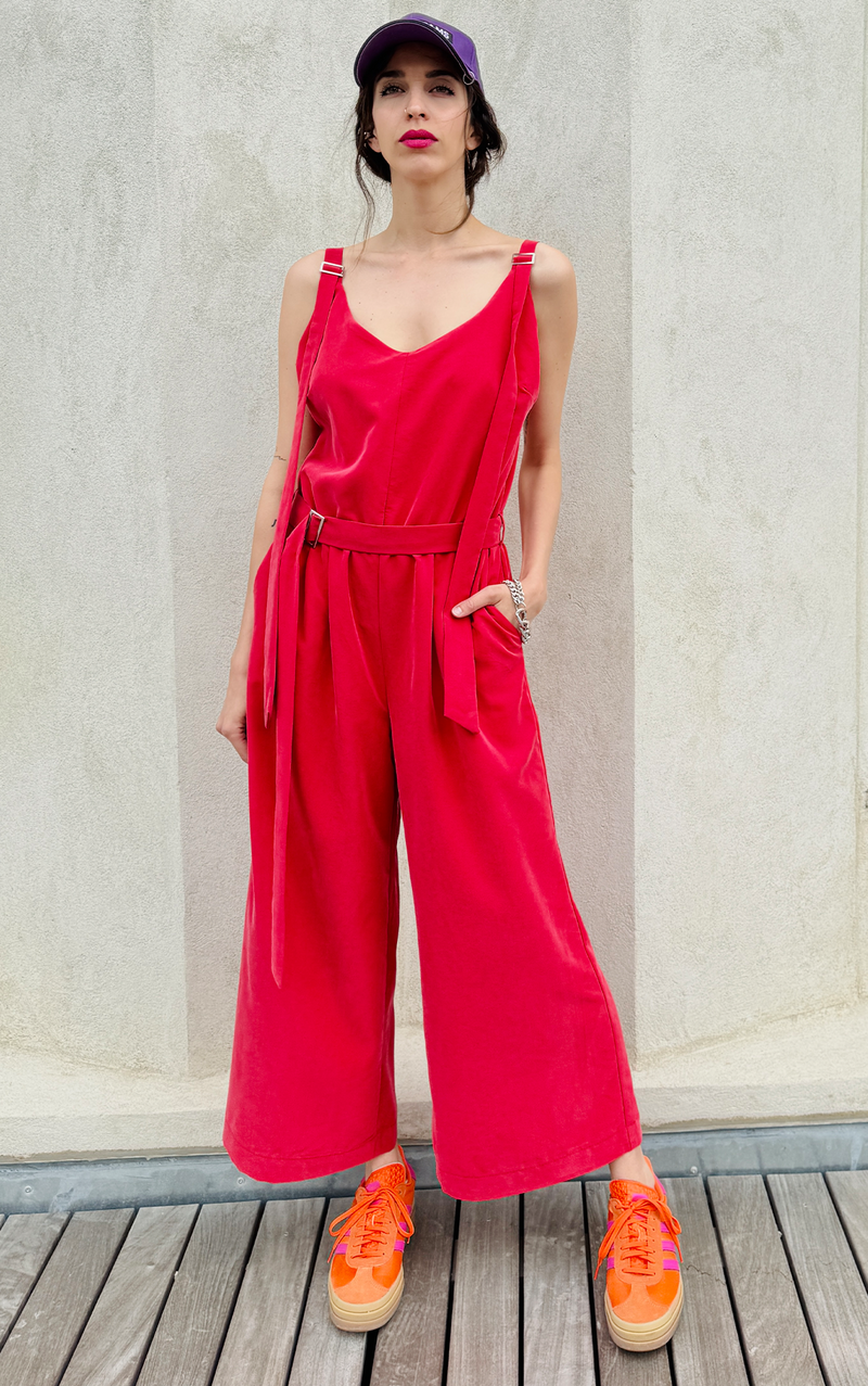 Summer Jumpsuit - Coral Red