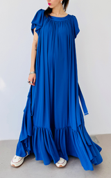Ruffle Dress Long - Blue