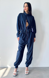 Aviator Jumpsuit - Deep Blue
