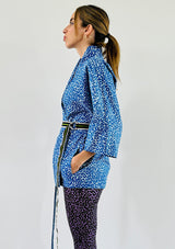 Leopard Kimono - Blue