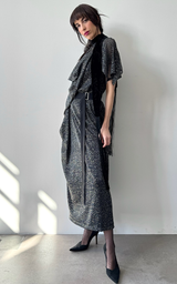 Metalic Drape Dress